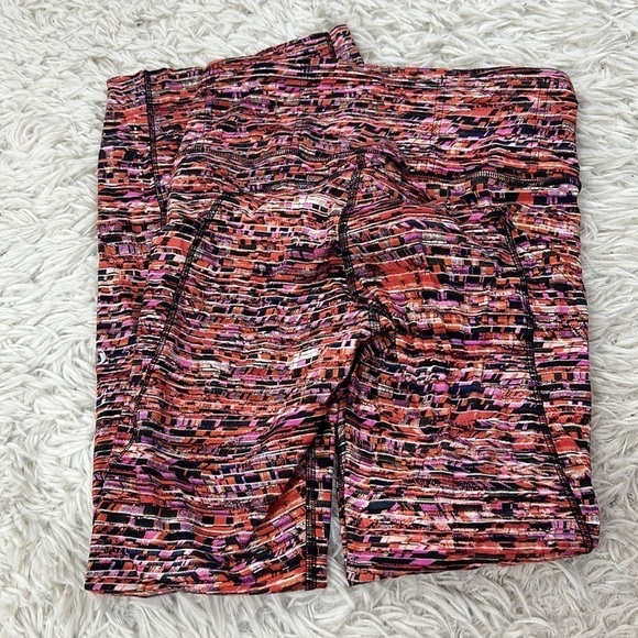 Lululemon Fast and Free Tight II 25" *Nulux Flash Pleat Orange Multi - Picture 4 of 5